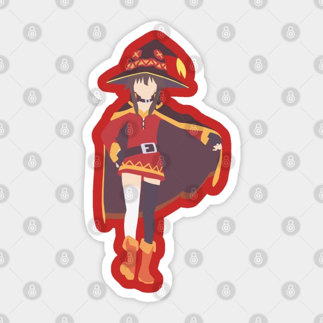 Megumin Minimalist Sticker by ZeroKara